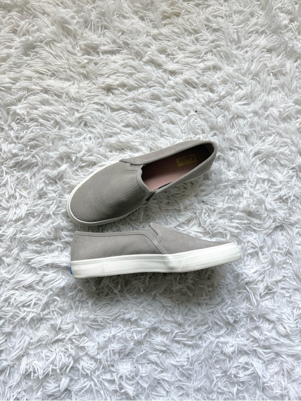 Keds Slip-On Sneakers in Light Taupe with White Sole